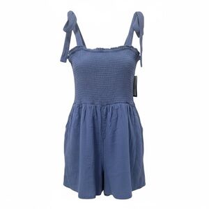 Old Navy Indigo Blue Romper with Bow Straps Size M AS